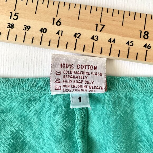 Oh My Gauze! Button Up Teal Tunic Short Dress Handkerchief Whimsical Lagenlook - Picture 8 of 12